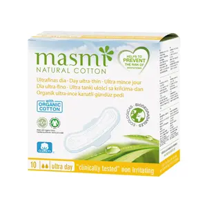 Băng Vệ Sinh Ban Ngày Hữu Cơ, Organic Sanitary Pads, Day Ultra-Thin, 10 Miếng - MASMI