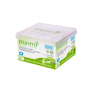 Bông Ngoáy Tai Hữu Cơ, Organic Cotton Buds, 200 Cái - MASMI