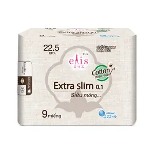 Băng Vệ Sinh, Extra Slim 0.1, Cotton Plus Sanitary Pads, 9 Miếng (22.5cm) - ELIS