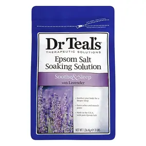 Muối Tắm Thư Giãn Hoa Oải Hương, Pure Epsom Salt Soaking Solution, Soothe & Sleep with Lavender, 3 lbs (1.36kg) - DR TEAL'S