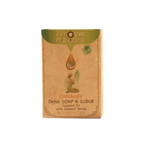 Xà Bông Tẩy Tế Bào Chết Dầu Dừa, Detox Soap & Scrub, Coconut Oil with Coconut Scrub (100g) - COCOVIE