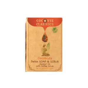 Xà Bông Tẩy Tế Bào Chết Dầu Dừa & Cà Phê, Detox Soap & Scrub, Coconut Oil with Coffee Scrub (100g) - COCOVIE