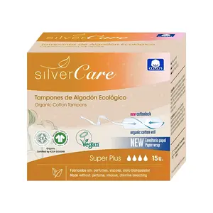 Tampon Hữu Cơ 4 Giọt, Tampons Coton Bio, Super Plus, 15 Cái - SILVERCARE