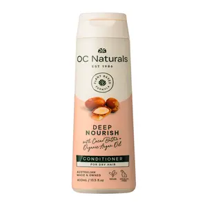 Dầu Xả, Replenish & Soften Conditioner, Deep Nourish, with Organic Argan Oil & Cacao Butter (400ml) - OC NATURALS