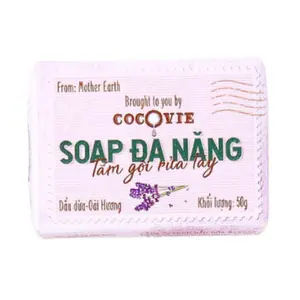 Xà Bông Đa Năng Dầu Dừa Oải Hương, Multi-Purpose Soap, Coconut Oil & Lavender (50g) - COCOVIE
