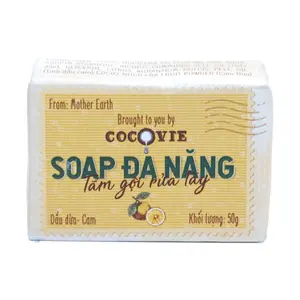 Xà Bông Đa Năng Dầu Dừa Cam, Multi-Purpose Soap, Coconut Oil & Orange (50g) - COCOVIE