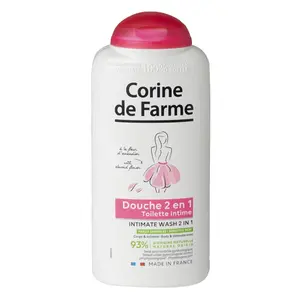 Sữa Tắm Dịu Nhẹ Cho Cơ Thể & Vùng Kín, Shower Gel 2 in 1, Body & Intimate Area, Sensitive Skin, 0% Sulfate (250ml) - CORINE DE FARME