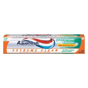 Kem Đánh Răng Sạch Bóng Thơm Mát, Fluoride Toothpaste, Extreme Clean, Pure Breath Action, 5.6 oz (158.8g) - AQUAFRESH