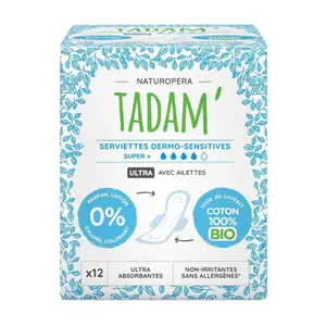 Băng Vệ Sinh Hữu Cơ Siêu Thấm, Bio Dermo-Sensitive Super Sanitary Pads, 12 Miếng - TADAM'