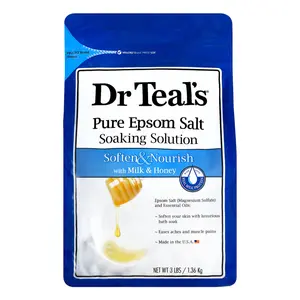 Muối Tắm Mềm Mịn Dưỡng Da Sữa & Mật Ong, Pure Epsom Salt Soaking Solution, Soften & Nourish with Milk & Honey, 3 lbs (1.36kg) - DR TEAL'S