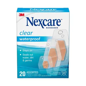 Băng Dán Cá Nhân Chống Thấm Nước, Nexcare, Bandages, Clear & Waterproof, 20 Miếng - 3M
