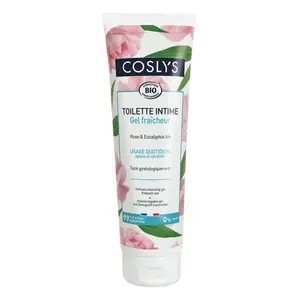 Dung Dịch Vệ Sinh Phụ Nữ Hương Hoa Hồng Hữu Cơ, Intimate Cleansing Gel Frequent Use, Rose & Eucalyptus Bio (250ml) - COSLYS