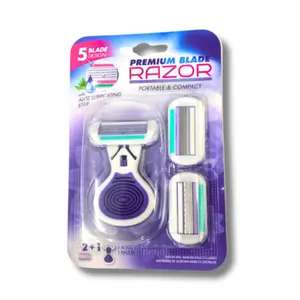 Dao Cạo Dành Cho Nữ, Premium Blade Razor with Soft Grip, 5 Blades, 3 Cái - UNCLE BILLS
