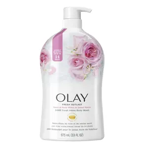 Sữa Tắm Mật Hoa Hồng, 24H Fresh Vibes Body Wash, Fresh Outlast Rose Water & Sweet Nectar, 33 fl oz (975ml) - OLAY