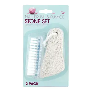 Đá Bọt & Bàn Chải Chà Bàn Chân, Foot Care, Nail Brush & Pumice Stone Set, 2 Cái - UNCLE BILLS