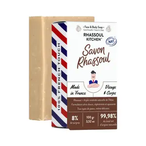 Xà Phòng Rửa Mặt & Cơ Thể Cho Nam, Savon Rhassoul, Face & Body Soap, 3.52 oz (100g) - MONSIEUR BARBIER