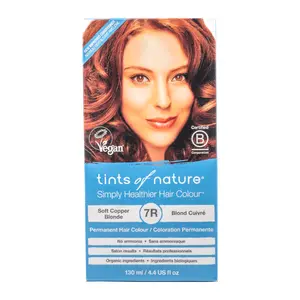Thuốc Nhuộm Tóc Thiên Nhiên Màu Đồng Nhạt, Simply Healthier Hair Colour, Soft Copper Blonde 7R, 4.4 fl oz (130ml) - TINTS OF NATURE