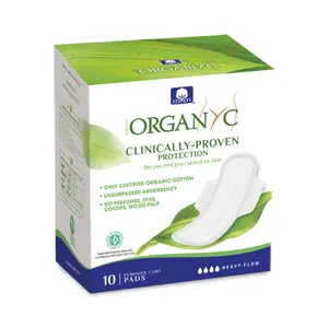 Băng Vệ Sinh Hữu Cơ, Organic Feminine Care Pads, Heavy Flow, 10 Miếng - ORGANYC