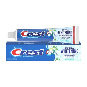 Kem Đánh Răng Trắng Sáng & Ngăn Ngừa Vôi Răng, Plus, Extra Whitening Toothpaste with Tartar Protection, Clean Mint, 5.4 oz (153g) - CREST