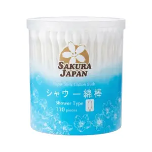 Tăm Bông Kháng Khuẩn, Paper Stick Cotton Buds, Shower Type, 110 Cái - SAKURA JAPAN