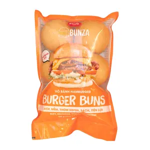 Vỏ Bánh Hamburger Đông Lạnh, Frozen Burger Buns, 6 Cái (420g) - O'SMILES