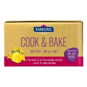 Bơ Lạt Từ Dầu Thực Vật, Cook & Bake, Buttery, 80% Fat (200g) - EMBORG