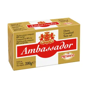 Bơ Lạt, Ambassador, Doux Unsalted Butter, 80% Fat (200g) - PRESIDENT