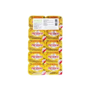 Bơ Lạt Dạng Vỉ Mini, Beurre Gastronomique, Doux Unsalted Butter, 10 Vỉ (80g) - PRESIDENT