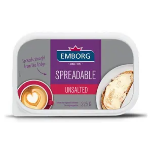 Bơ Lạt Phết, Spreadable, Unsalted, 75% Fat (225g) - EMBORG
