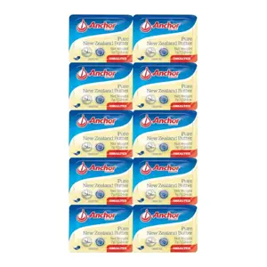 Bơ Lạt Dạng Vỉ Mini, Pure New Zealand Butter, Unsalted, 10 Vỉ (70g) - ANCHOR