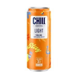 Nước Trái Cây Lên Men Vị Chill Đào, Light Peach & Vodka, 3% (330ml) - CHILL COCKTAIL