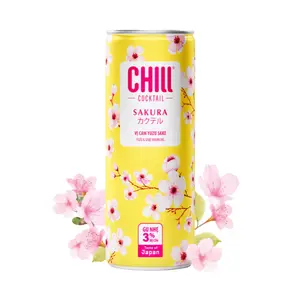 Nước Trái Cây Lên Men Vị Cam Yuzu Sake, Sakura Yuzu & Sake Sparkling, 3% (250ml) - CHILL COCKTAIL