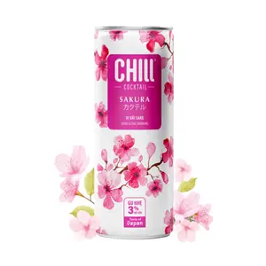 Nước Trái Cây Lên Men Vị Vải Sake, Sakura Lychee & Sake Sparkling, 3% (250ml) - CHILL COCKTAIL