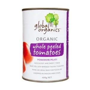 Cà Chua Nguyên Trái Lột Vỏ Hữu Cơ, Organic Whole Peeled Tomatoes (400g) - GLOBAL ORGANICS