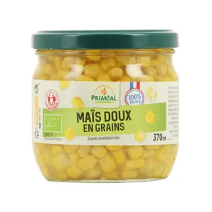 Bắp Ngọt Hữu Cơ, Mais Doux en Grains, Organic Sweet Corn (370ml) - PRIMÉAL