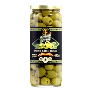 Oliu Xanh Không Hạt, Pitted Green Olives (450g) - LATINO BELLA