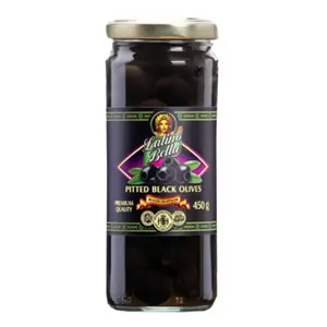 Oliu Đen Không Hạt, Pitted Black Olives (450g) - LATINO BELLA