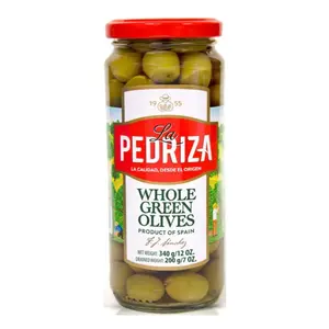 Quả Oliu Xanh Nguyên Trái, Whole Green Olives, 12 oz (340g) - LA PEDRIZA