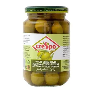 Oliu Xanh Nguyên Trái, Whole Green Olives (370ml) - CRESPO