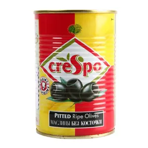 Oliu Đen Không Hạt, Pitted Black Olives (425ml) - CRESPO