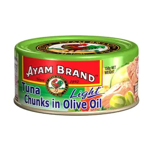 Cá Ngừ Khúc Ngâm Dầu Oliu, Tuna Chunks in Olive Oil, Light (150g) - AYAM BRAND