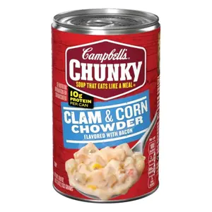 Súp Nghêu, Ngô & Thịt Xông Khói, Chunky Soup, Clam & Corn Chowder with Bacon, 18.8 oz (533g) - CAMPBELL'S