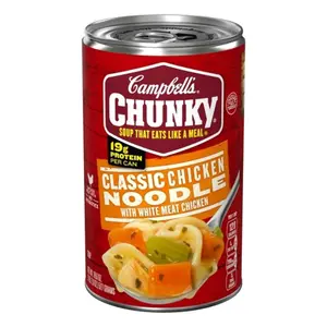 Súp Mì Gà Cổ Điển, Chunky Soup, Classic Chicken Noodle with White Meat Chicken, 18.6 oz (527g) - CAMPBELL'S