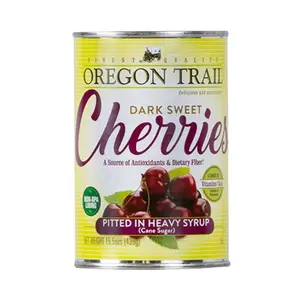 Quả Anh Đào Ngâm Siro, Dark Sweet Cherries, Pitted in Heavy Syrup (Cane Sugar), 15.5 oz (439g) - OREGON TRAIL