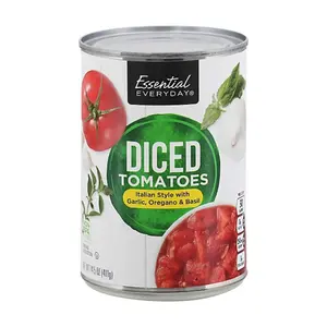 Cà Chua Cắt Miếng, Diced Tomatoes, Italian Style with Garlic, Oregano & Basil, 14.5 oz (411g) - ESSENTIAL EVERYDAY