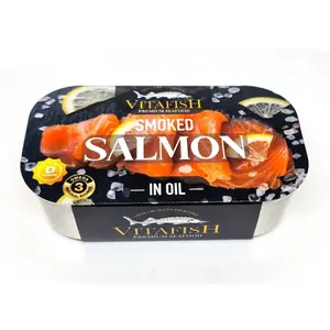 Cá Hồi Hun Khói Ngâm Dầu, Premium Seafood, Smoked Salmon in Oil (120g) - VITAFISH
