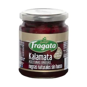 Oliu Đen Hy Lạp Tách Hạt, Kalamata Greek Olives Pitted Natural Black (250g) - FRAGATA