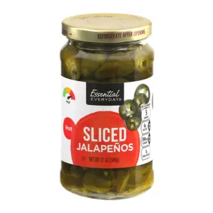 Ớt Ngâm Cắt Lát Cay, Sliced Jalapenos, Hot, 12 oz (340g) - ESSENTIAL EVERYDAY