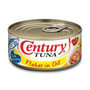 Cá Ngừ Xắt Lát Ngâm Dầu, Tuna Flakes in Oil (180g) - CENTURY TUNA