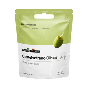 Oliu Xanh Tách Hạt, Castelvetrano Olives, Pitted Green Olives, 1.1 oz (30g) - FRUTTO D'ITALIA